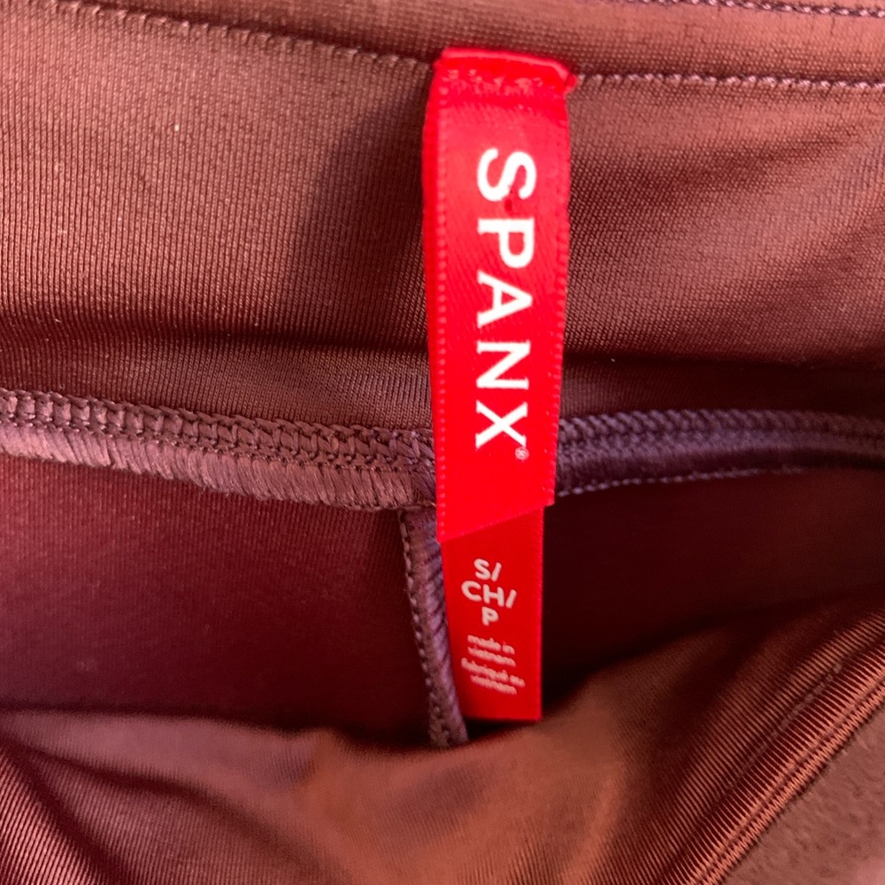 NWT Spanx Faux Suede Leggings Dark Terracotta Small - Picture 3 of 5